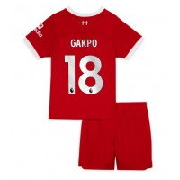 Liverpool Cody Gakpo #18 Hemmaställ Barn 2023-24 Korta ärmar (+ Korta byxor)